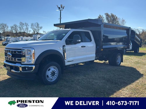 2024 Ford Super Duty F-450 DRW 12' RUGBY HEAVY DUTY STAKELESS LANDSCAPE BODY, 48" SOLID BARN DOORS, MANUAL TARP, 36" FULL CAB SHIELD, DROP DOWN COMBO HITCH 2 5/15
