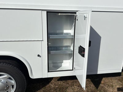 2026 Ford Econoline Cutaway E-350 10FT KNAPHEIDE KUV ENCLOSED SERVICE BODY, 3 BOW LADDER RACK CLASS V HITCH MASTER LOCK SYSTEM
