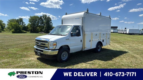 2027 Ford E-Series Cutaway 12' DURA-CUBE MAX FRP ENCLOSED SERVICE BODY, POWER LOCKS, 3 BOX LADDER RACK, BACK UP CAMERA