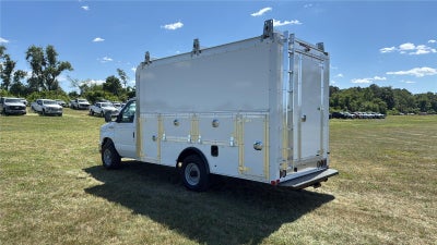 2027 Ford E-Series Cutaway 12' DURA-CUBE MAX FRP ENCLOSED SERVICE BODY, POWER LOCKS, 3 BOX LADDER RACK, BACK UP CAMERA
