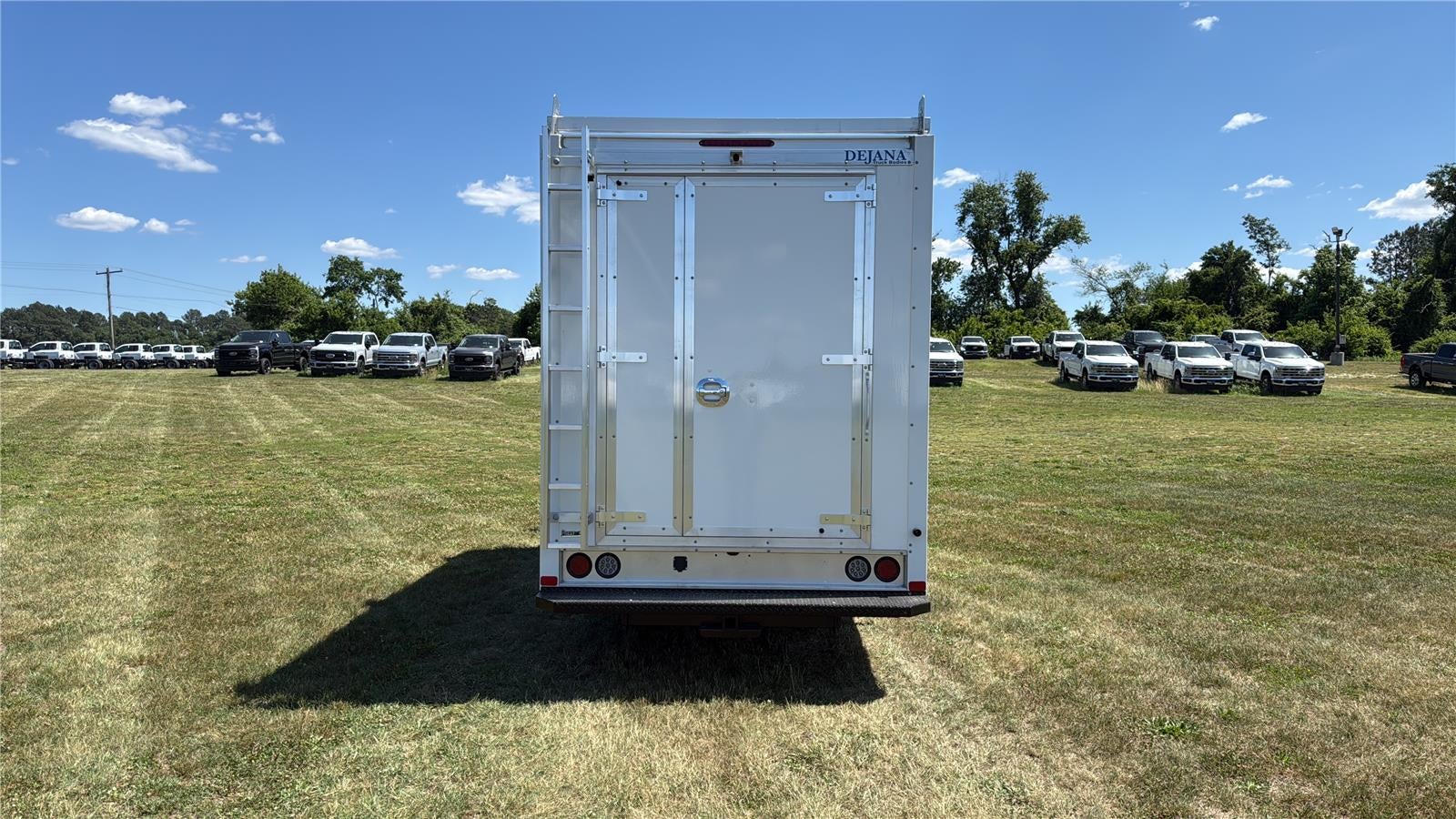 2027 Ford E-Series Cutaway 12' DURA-CUBE MAX FRP ENCLOSED SERVICE BODY, POWER LOCKS, 3 BOX LADDER RACK, BACK UP CAMERA