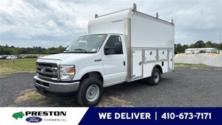 2027 Ford E-Series Cutaway 12' DURA-CUBE MAX FRP ENCLOSED SERVICE BODY, POWER LOCKS, 3 BOX LADDER RACK, BACK UP CAMERA
