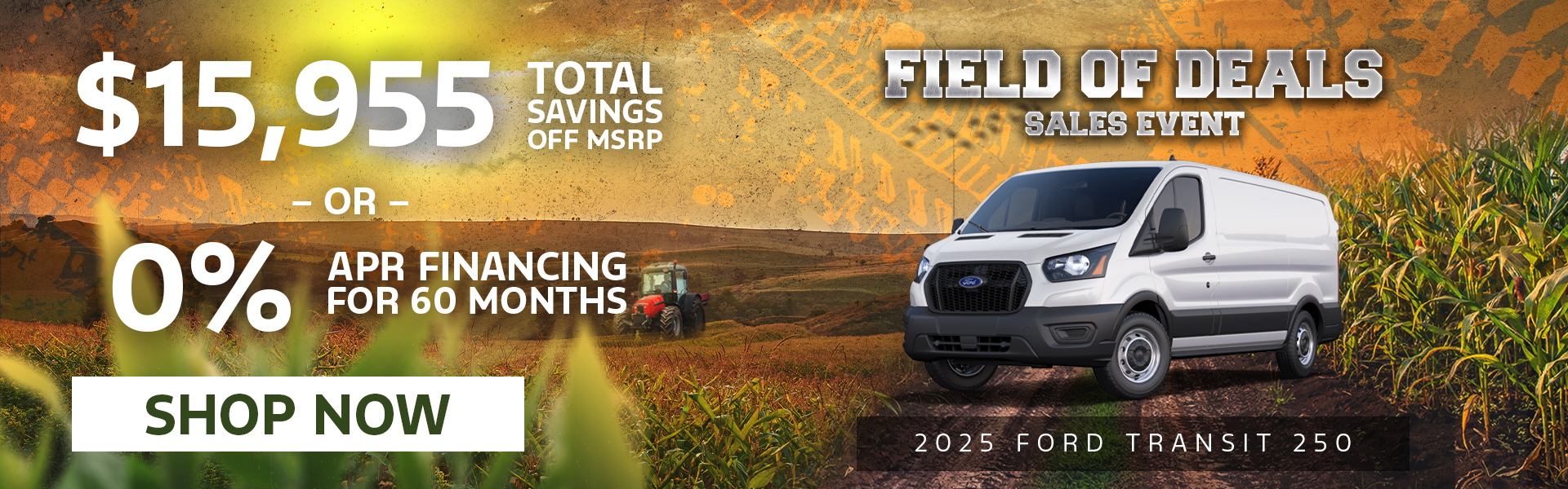 0% APR/60 Mo. OR $15,955 off MSRP | 2026 Ford Transit