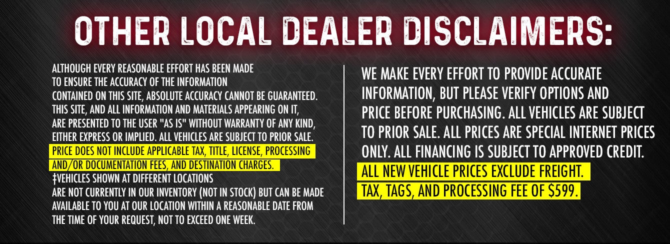 Other Local Dealer Disclaimers at Preston Ford Commercial Vehicle Center in Hurlock MD