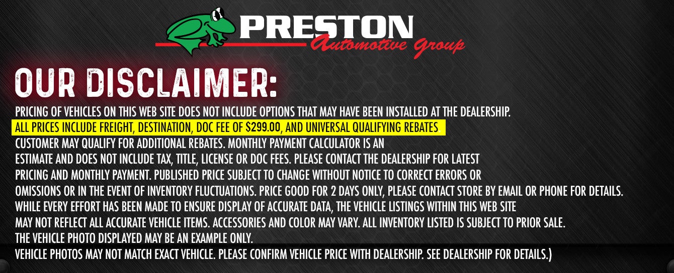 Our Disclaimer at Preston Ford Commercial Vehicle Center in Hurlock MD